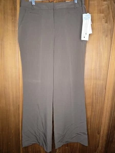 NWT DRESSBARN 2-WAY STRETCH BOOT CUT BROWN DRESS PANTS 14 INSEAM 32 INCHES - Picture 1 of 4
