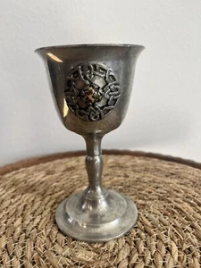 2001 ASL PEWTER WINE GOBLET CHALICE~Tiger eye Jewel W/CELTIC KNOT~ RARE - Picture 1 of 5