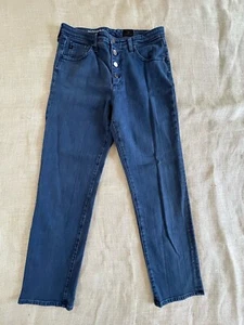 AG Women’s Isabelle Button-Up High Rise Straight Crop Stretch Jeans Blue 30R - Picture 1 of 15