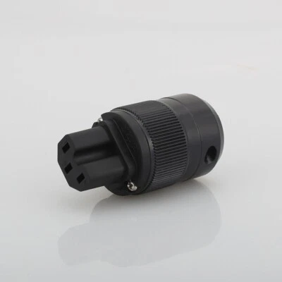 Rhodium iec C13 mains power plug female copper connector cable cord hifi Dz - Image 1 of 4