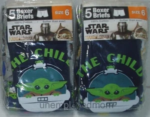 Boys Boxer Brief Star Wars Yoda Underwear 10 Pair Lot Mandalorian The Child - Picture 1 of 3