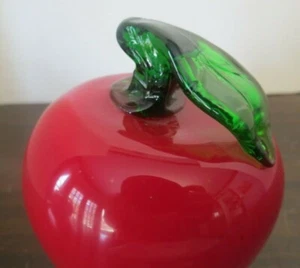 Fruta de vidrio soplado a mano estilo Murano vintage - manzana roja #4 - Imagen 1 de 9
