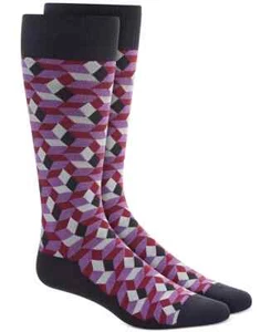 Alfani Men's Shaded Cube Socks Purple/Black Size 10-13 - Picture 1 of 1