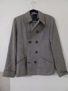 Limited Women's Plaid Button Blazer Jacket 100% Wool Size 8 - Picture 1 of 7