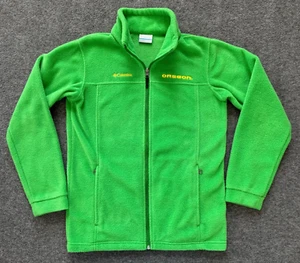 COLUMBIA Green Fleece OREGON DUCKS Long Sleeve Full Zip Jacket - Youth 14/16 - Picture 1 of 16