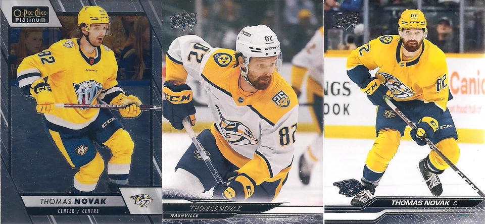 NASHVILLE Predators Thomas Novak 3 Card Lot OPC Platinum and Series 1 & 2 - Image 1 of 1