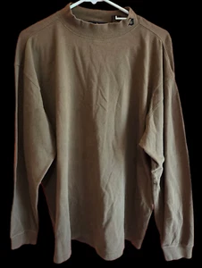 Antigua Women's XL Super Soft Cotton Brown Mock Neck Long Sleeve Sweater Top - Picture 1 of 5