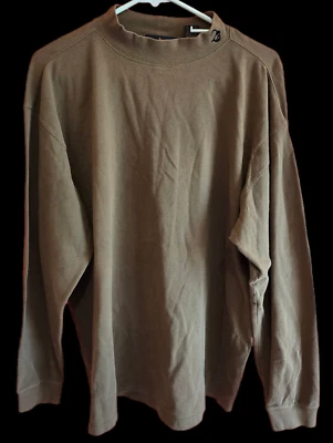 Suéter Top Antigua Para Mujer XL Algodón Súper Suave Marrón Cuello Simulado Manga Larga Foto 1 de 4