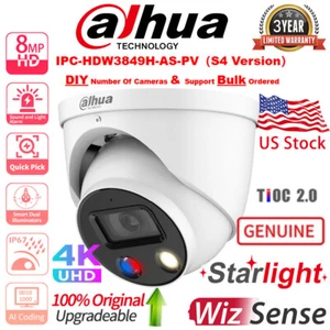 Dahua Original 4K Wizsense two way audio IP Camera IPC-HDW3849H-AS-PV Outdoor IR - Picture 1 of 24