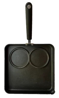 COOK'S ESSENTIALS ~ SQUARE RED PORCELAIN ENAMEL DIVIDED 11" SKILLET ~ EVEN HEAT - Image 1 of 4