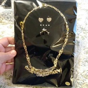 I Love You Goldtone Jewelry Set - Picture 1 of 3