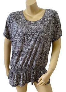 NO BOUNDARIES Womens Size XXL (19) Animal Print Gray Black Boho Tunic Shirt Top - Picture 1 of 9