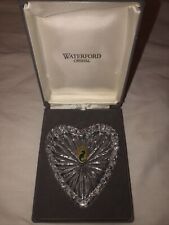 Vintage "WATERFORD" Crystal Glass Heart Shaped Vanity Ring Trinket Pin Dish