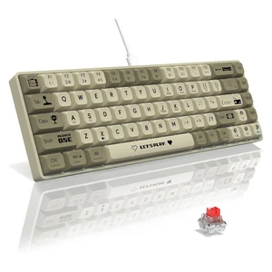 AJAZZ AK680 65% Wired Mechanical Gaming Keyboard RGB Mini Retro Hot Swappable - Picture 1 of 14