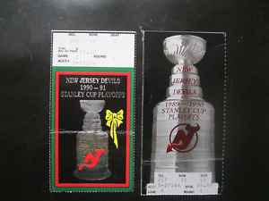Lot of 2 New Jersey Devils Stanley Cup Playoffs Ticket Stubs 1989-90 1990-91