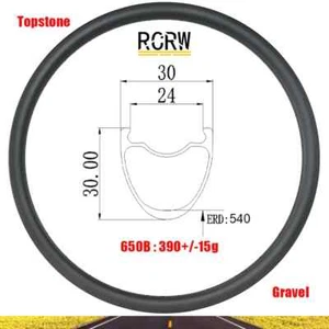 Llanta de carbono para bicicleta de carretera 650B 27,5er grava 35 profundidad 30 cubierta tubeless ancha - Imagen 1 de 12