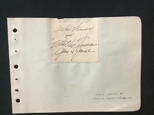 Bailarines de vodevil de gemelos Jack Lenny and the Statler corte firmado firma - Imagen 1 de 2