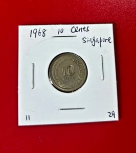 1968 10 CENTS SINGAPORE COIN - NICE WORLD COIN !!! - Picture 1 of 2