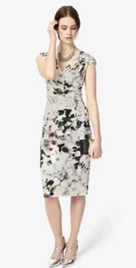 Phase Eight 'Carla' Floral Jersey Mock Wrap Evening Occasion Dress - Size 10 - Picture 1 of 9