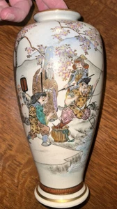10" MARKIERTE Kyokuzan JAPANISCHE SATSUMA-VASE AUS DER TAISHO-ZEIT - Bild 1 von 4