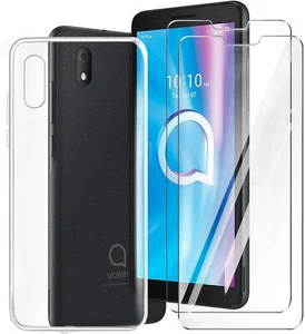 For Alcatel 1B 2020 Case Slim Silicone Gel TPU Phone Cover + 2 X Tempered Glass - Picture 1 of 16