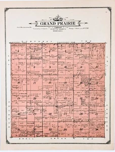 1918 GRAND PRAIRIE Nebraska Plat Map PLATTE COUNTY ORIGINAL (15x11.5) - Picture 1 of 4