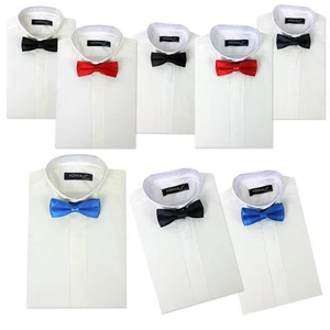 Boys Wing Collar Shirts & Bow Tie, Kids Tuxedo Suit shirt, Prom, Wedding, Party - Picture 1 of 10