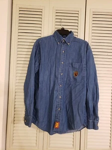 Walt Disney World Herren Jeansblau Langarm Hemd mit Knopfleiste Mickey Mouse S - Bild 1 von 7