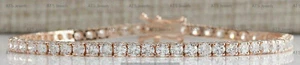 Womens 4CT Round Cut Moissanite Luxury Tennis Bracelet 14K Rose Gold Plated - Picture 1 of 4