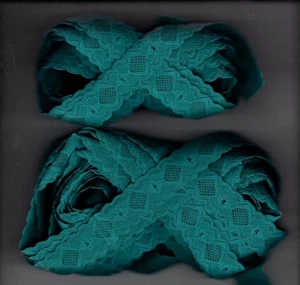 16 yards stretch lace 1 inch wide light teal - Picture 1 of 1