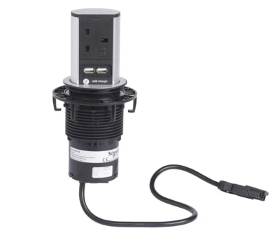 Pop-Up Power 13A  USB Schneider Electric Mita Mains Socket Caravan Kitchen Desk - Image 1 of 4