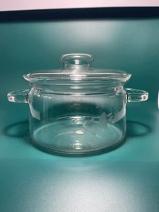 NEW Princess House Heritage Clear 3 Quart Etched Casserole Dish Pot with Lid - Picture 1 of 13