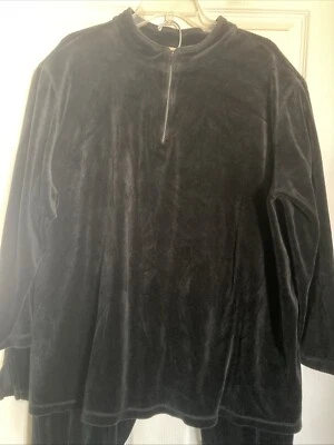 Vintage Bechamel Black 3X Velour Jogging Track Suit Jacket Pants - Image 1 of 4