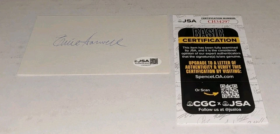 Ernie Harwell Detroit Tigers HOF Announcer Signed Index Card JSA Certified  - Image 1 of 1