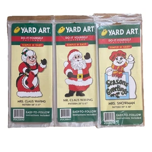 Arte de patio sellado de colección Mr & Mrs Santa Claus hágalo usted mismo decoración de madera años 90 HBA decoración de Navidad - Imagen 1 de 7