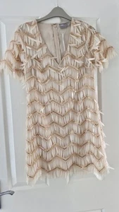 BNWT ASOS DESIGN Embellished Mini Dress Sequin Fringe Cocktail Races Wedding UK8 - Picture 1 of 5