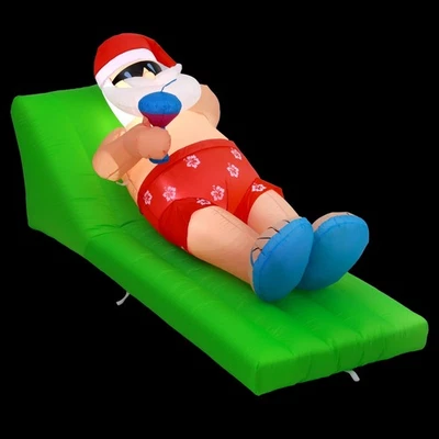 Jingle Jollys Christmas Inflatable Santa Bench 1.8M LED Illuminated Decorations - image 1 of 4