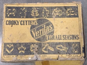 Vintage Verilas Cookie Cutters for All Seasons #3221  Complete Box Torn 1920s - Picture 1 of 4