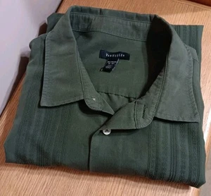 Van Heusen Classic Fit Short Sleeve Green Button Up Shirt 18-18 1/2 Size XXL - Picture 1 of 7