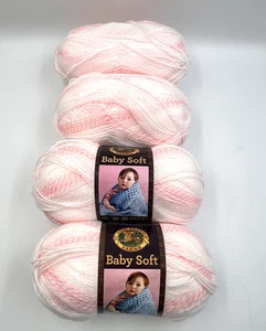 Lion Brand Baby Soft Acrylic/Nylon Yarn 4 oz 367 Yds Parfait Print lot of 4 - Picture 1 of 10