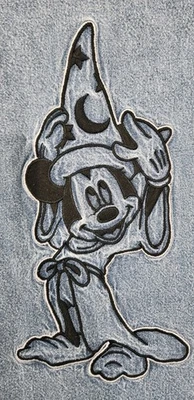 Camisa Denim Manga Larga Vintage XL Disney Fantasia Grande Mickey Emblema Bolsillo Foto 1 de 4