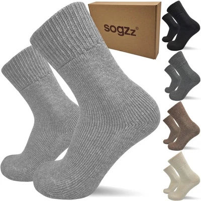 4-6 Paar SOGZZ® Premium Diabetiker Winter Socken Herren Damen Wolle warm Thermo