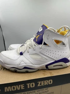 Nike Air Jordan Flightclub 91 Lakers Basketball White Purple Mens Size 10.5 - Picture 1 of 12