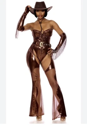 Sexy Disfraz de Vaquera Halloween Best In The West Talla M/L Marrón Metálico Foto 1 de 4