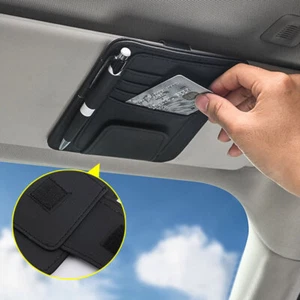 Soporte de almacenamiento organizador de tarjetas con clip para gafas de coche negro accesorios para parasol automático - Imagen 1 de 8