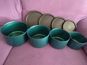 TUPPERWARE dunkelgrün - schwarze Deckel ONE TOUCH KANISTER SET - 2710-2709-2708-2707 - Bild 1 von 8