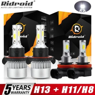 Kit combinado de faros LED de haz alto/bajo + faros antiniebla para Nissan Sentra 2004-2012 Foto 1 de 4