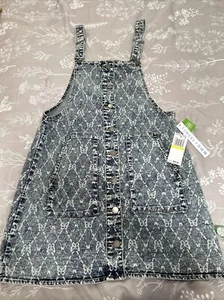Tinseltown One Piece Denim Mini Skirt Overall SZ M In Liv Wash MSRP $42 - Picture 1 of 11