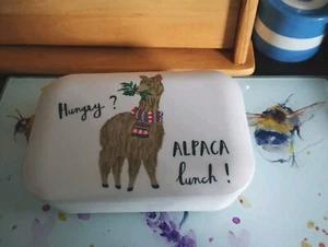Cath Kidston Hungry Alpaca Lunch Box Bamboo - Picture 1 of 5