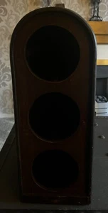 Wooden 3 Bottle Carry Case. 15” Tall. 15” Wide, 5.5”long - Picture 1 of 4